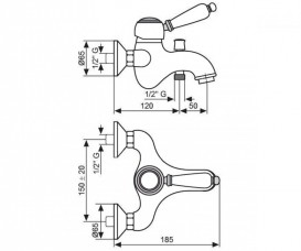 Змішувач для ванни Emmevi Laguna змішувач бронза BR40061