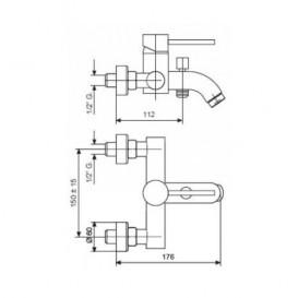 Змішувач для ванни Emmevi Piper змішувач нікель NS45001