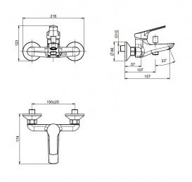 Змішувач для ванни Fima Carlo Frattini Serie 4 одноважільний хром F3764/1CR