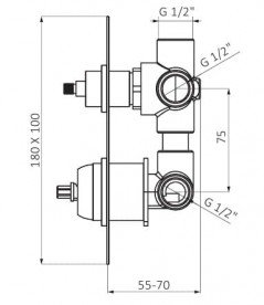 Смеситель для ванной GRB Kala однорычажный 2 потребителя хром 60135600