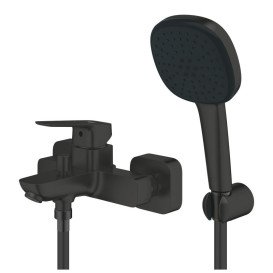 Смеситель для ванной Grohe Cubeo однорычажный с душевым набором черный матовый 1018142430