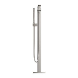 Смеситель для ванной Grohe Eurocube напольный с душевым гарнитуром суперсталь 23672DC1