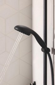 Змішувач для ванної кімнати Grohe QuickFix Start з душовим набором чорний матовий UA30330702