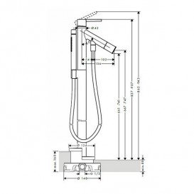 Смеситель для ванной Hansgrohe Axor Starck напольный хром 10455000