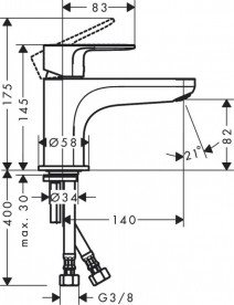 Змішувач для ванної Hansgrohe Rebris S одноважільний хром 72434000