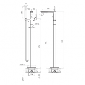 Смеситель для ванной Imprese Grafiky напольный с ручным душем хром ZMK061901060