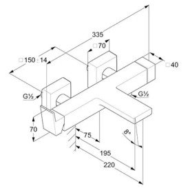 Смеситель для ванной Kludi Decus однорычажный оружейная сталь PVD 54691N275