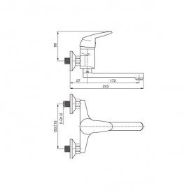 Змішувач для ванни Koller Pool Integro змішувач хром NT0700