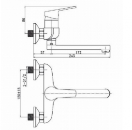 Змішувач для ванни Koller Pool Kvadro змішувач хром KR0100
