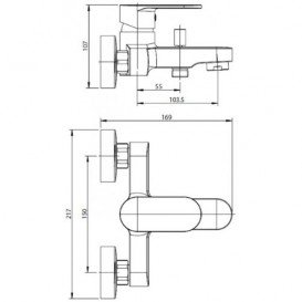 Смеситель для ванной Koller Pool Round Arc однорычажный хром RA0100