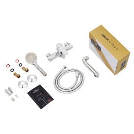 Смеситель для ванной Kroner KRM Elbe-C060 с душевым гарнитуром хром CV014920