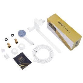 Змішувач для ванної кімнати Kroner KRM Fulda-W070 з душовим гарнітуром білий CV018081