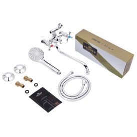 Змішувач для ванної кімнати Kroner KRM Rhein-C073 з душовим гарнітуром хром CV023571