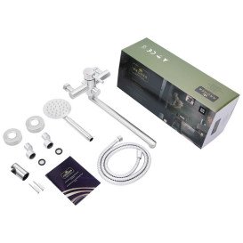 Смеситель для ванной Kroner KRP Edelstahl Klassisch-ESG070 с душевым гарнитуром никель CV022997