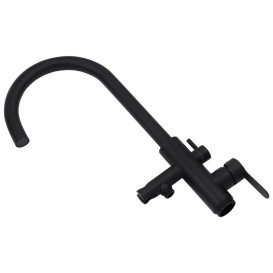 Змішувач для ванної кімнати Kroner KRP Edelstahl Klassisch SCH077 з душовим гарнітуром чорний CV029976