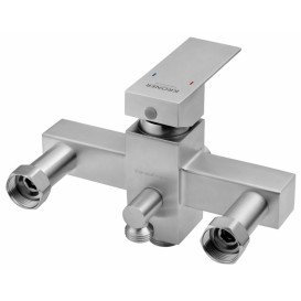 Змішувач для ванної кімнати Kroner KRP Edelstahl Kubus-ESG071 з душовим гарнітуром нержавіюча сталь CV036661