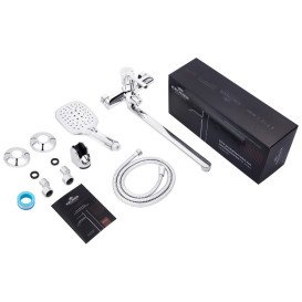 Смеситель для ванной Kroner KRP Essen-C070 с душевым гарнитуром хром CV024329