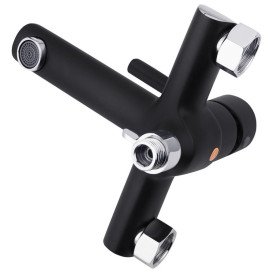 Змішувач для ванної кімнати Kroner KRP Essen-SCH060 з душовим гарнітуром хром/чорний CV024326