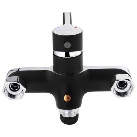 Змішувач для ванної кімнати Kroner KRP Essen-SCH070 з душовим гарнітуром хром/чорний CV024330