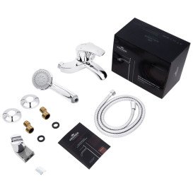 Змішувач для ванної кімнати Kroner KRP Konstante-C060 з душовим гарнітуром хром CV023589