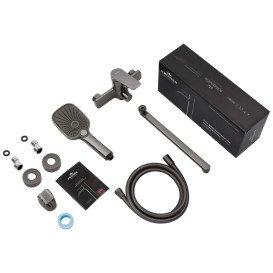 Смеситель для ванной Kroner KRP Makon-GRP070 с душевым гарнитуром графит CV033861