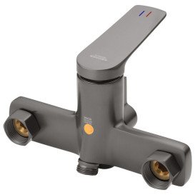 Смеситель для ванной Kroner KRP Makon-GRP070 с душевым гарнитуром графит CV033861