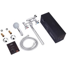 Смеситель для ванной Kroner KRP Royce-C072 с душевым гарнитуром хром CV029048