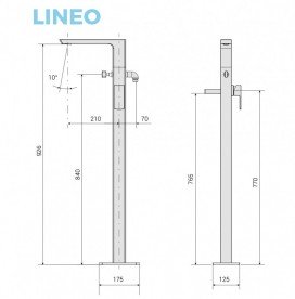 Смеситель для ванной PoolSpa Lineo однорычажный с ручным душем отдельностоящий монтаж на пол хром PD6000081