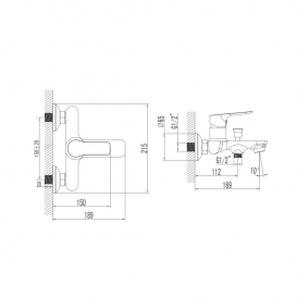 Смеситель для ванной Primera Tyrol однорычажный хром 10120023