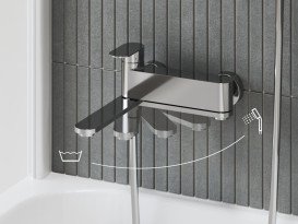 Смеситель для ванной Ravak Chrome II с душевым гарнитуром хром глянцевый X07S119