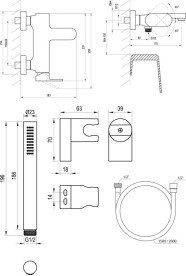 Смеситель для ванной Ravak Eleganta с душевым гарнитуром хром глянцевый X07S133