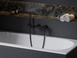 Смеситель для ванной Ravak Eleganta с душевым гарнитуром матовый черный X07S135