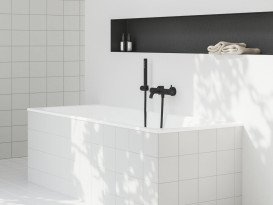 Змішувач для ванної кімнати Ravak Espirit з душовим гарнітуром матовий чорний X07S125