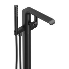 Змішувач для ванної кімнати Ravak Flat підлоговий з душовим гарнітуром чорний X070441