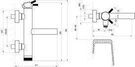 Смеситель для ванной Ravak Nox однорычажный графит матовый X070697