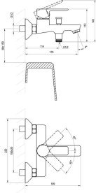 Змішувач для ванної кімнати Ravak Solar одноважільний хром X070485