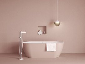 Смеситель для ванной Ravak Spring напольный с душевым гарнитуром белый матовый X070578