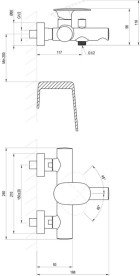 Смеситель для ванной Ravak Spring SG 022.00 однорычажный хром X070528