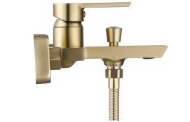 Змішувач для ванної кімнати Rea Argus одноважільний з душовим гарнітуром матове золото REA-B6414