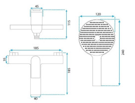 Змішувач для ванної кімнати Rea Avalon одноважільний з душовим гарнітуром золото REA-B1129