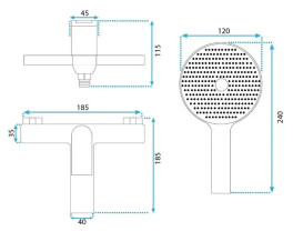 Смеситель для ванной Rea Avalon однорычажный с душевым гарнитуром черный REA-B1128