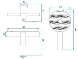 Смеситель для ванной Rea Avalon однорычажный с душевым гарнитуром хром REA-B1156
