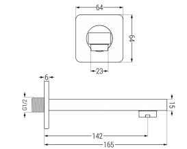 Змішувач для ванної Rea Brito з душовим гарнітуром хром REA-P0801KPL-W