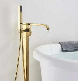 Змішувач для ванної Rea Carat з душовим гарнітуром золото REA-B5231