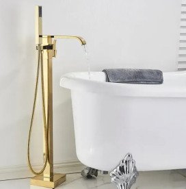 Змішувач для ванної Rea Carat з душовим гарнітуром золото REA-B5231