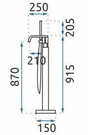Змішувач для ванної Rea Carat з душовим гарнітуром золото REA-B5231