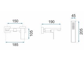Смеситель для ванной Rea Fenix однорычажный с душевым гарнитуром золото REA-B5666