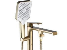 Змішувач для ванної кімнати Rea Hass з душовим гарнітуром матове золото REA-B6404