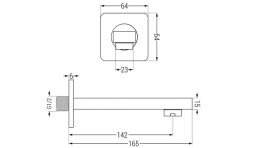 Смеситель для ванной Rea Hyper с душевым гарнитуром хром REA-B2059