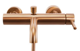 Смеситель для ванной Rea Lungo однорычажный с душевым гарнитуром матовая медь REA-B1115
